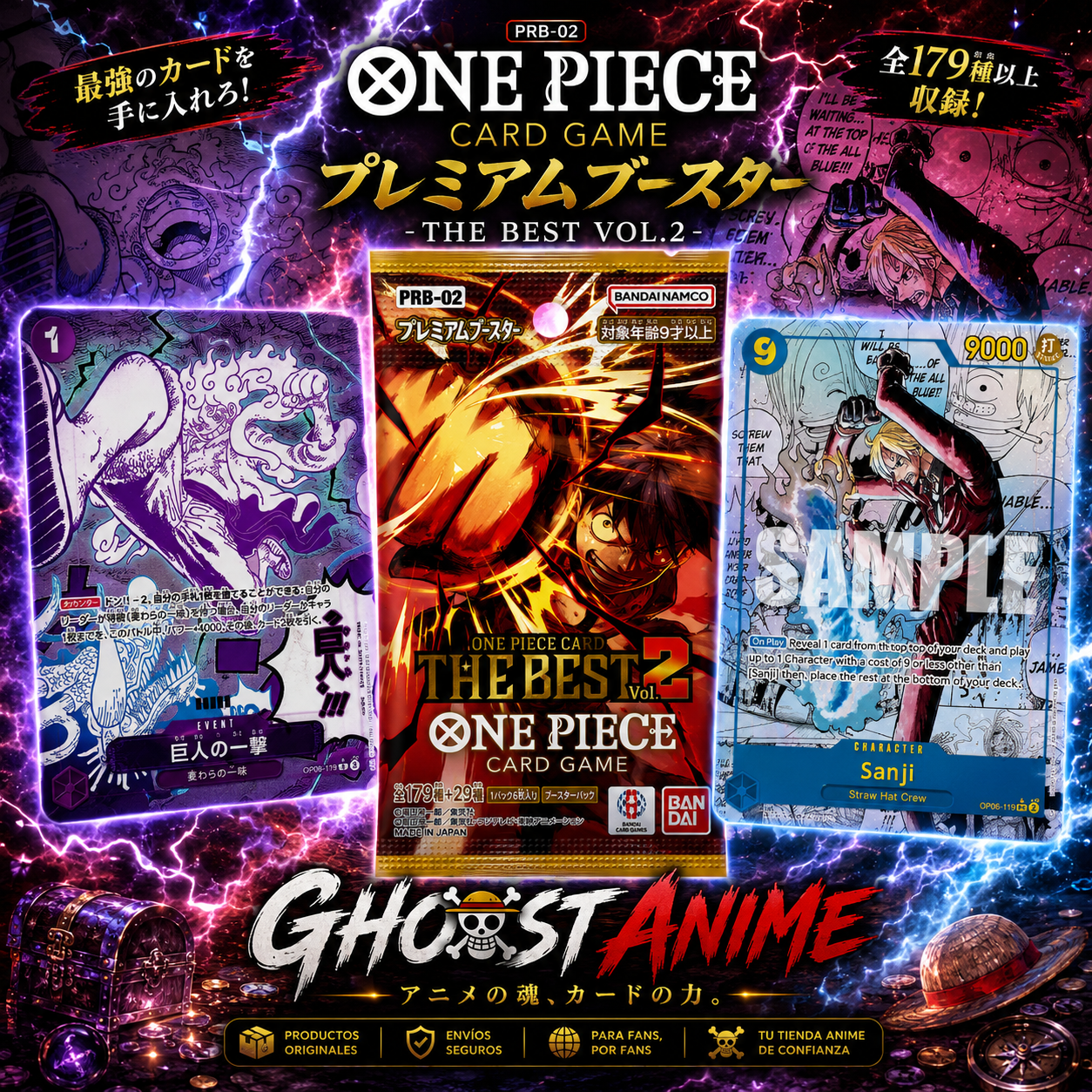 SOBRE ONE PIECE CARD GAME PRB-02 THE BEST Vol.2 JAPONES